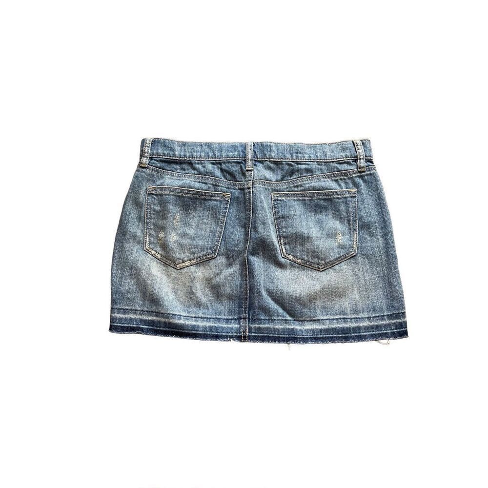 Y2K, Old Navy, distressed, unhand, blue jeans, mini skirt - Picture 2 of 5